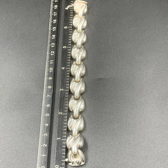 Sterling Large Link Bracelet 30.03g 925 Italy - Picture 6 of 7